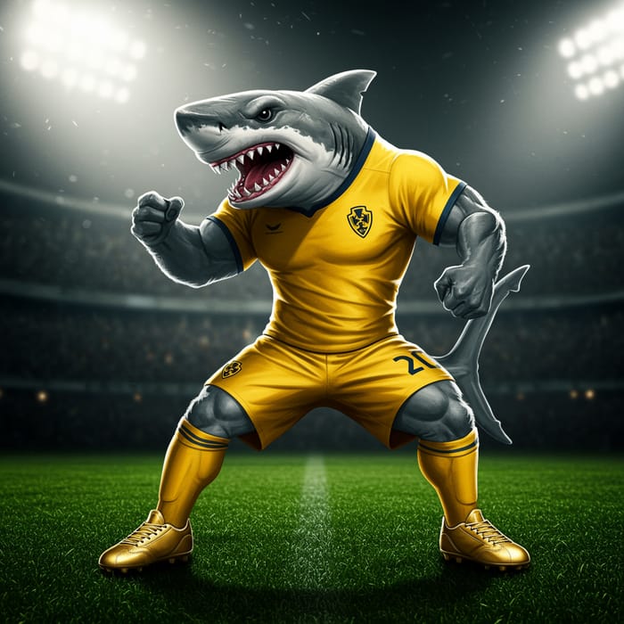 Aggressive Shark Mascot for Football Team