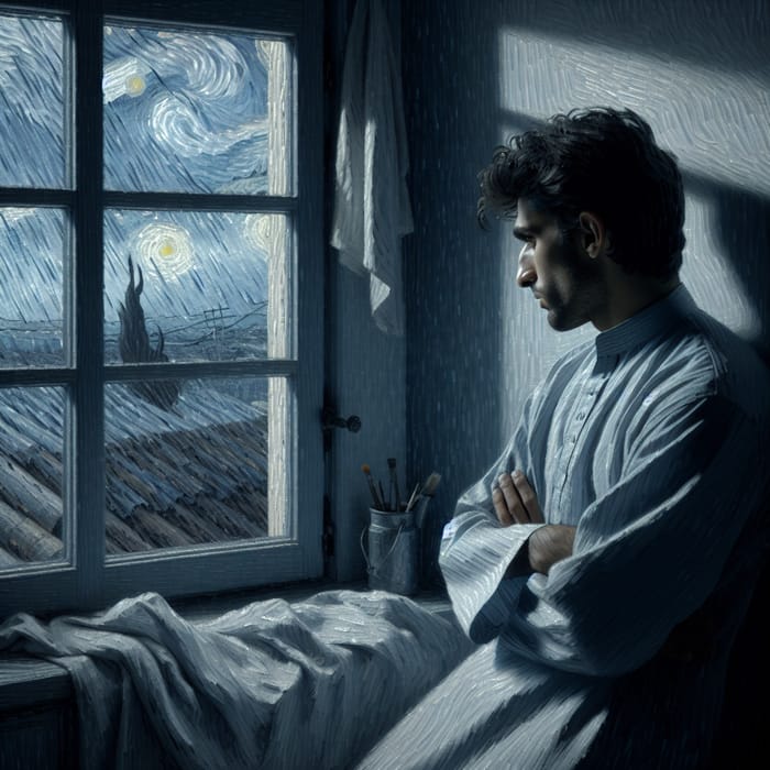 Depression Portrait: Middle-Eastern Person Deep in Thought