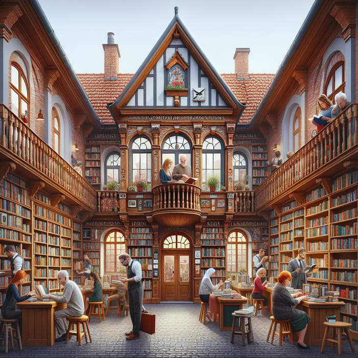 Picturesque Polish Town Public Library | Historic book haven