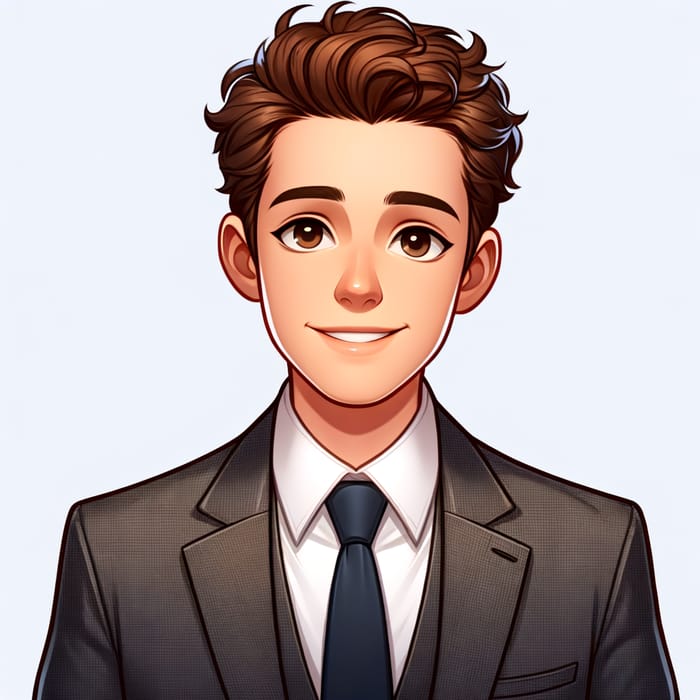 Charming Cartoon Portrait of Smiling Young Man ala Jimmy Kimmel