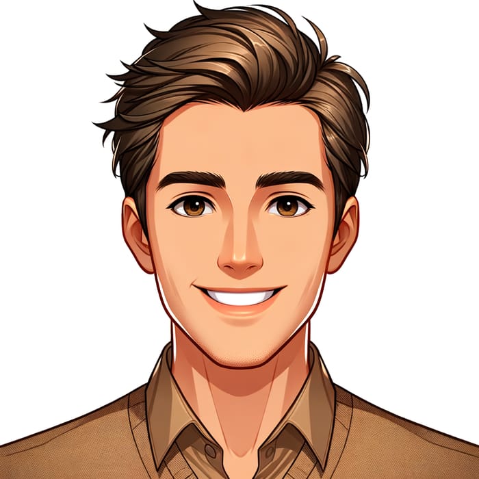 Realistic Cartoon of Smiling Older Man like Jimmy Kimmel | Charismatic Host Vibe