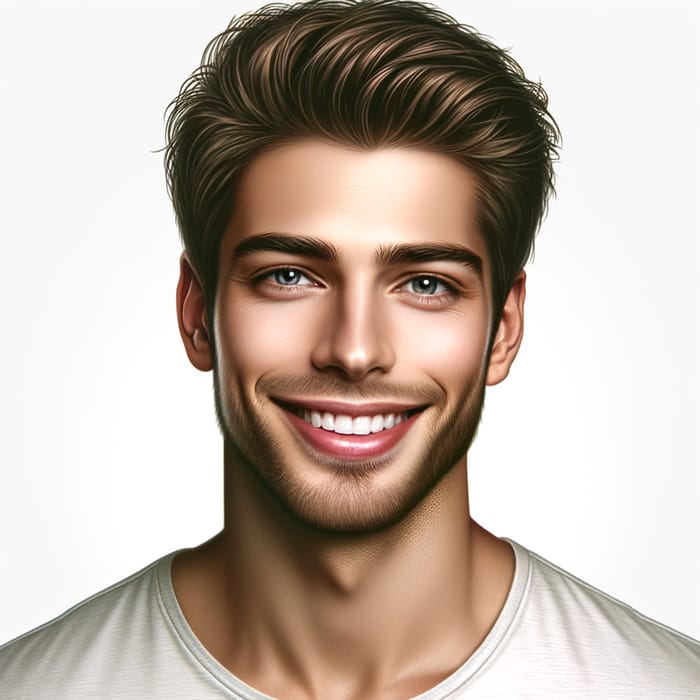 Realistic Image of Smiling Young Man Like David Beckham