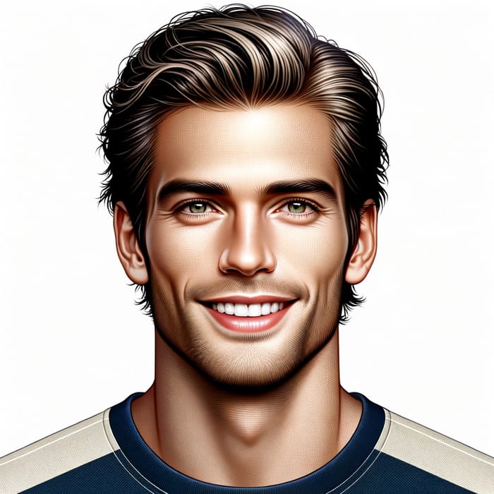 Smiling Handsome Man Resembling David Beckham, 3D Render