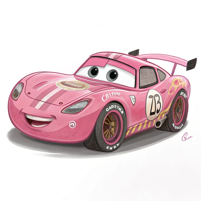 Pink Race Car Inspired by Disney's Cars