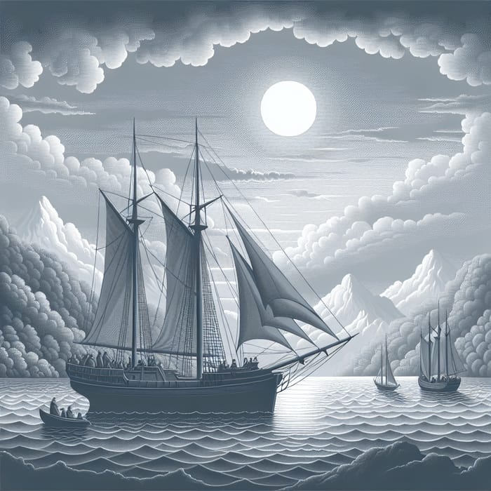 Maritime Grisaille Pattern: Monochrome Art Inspiration