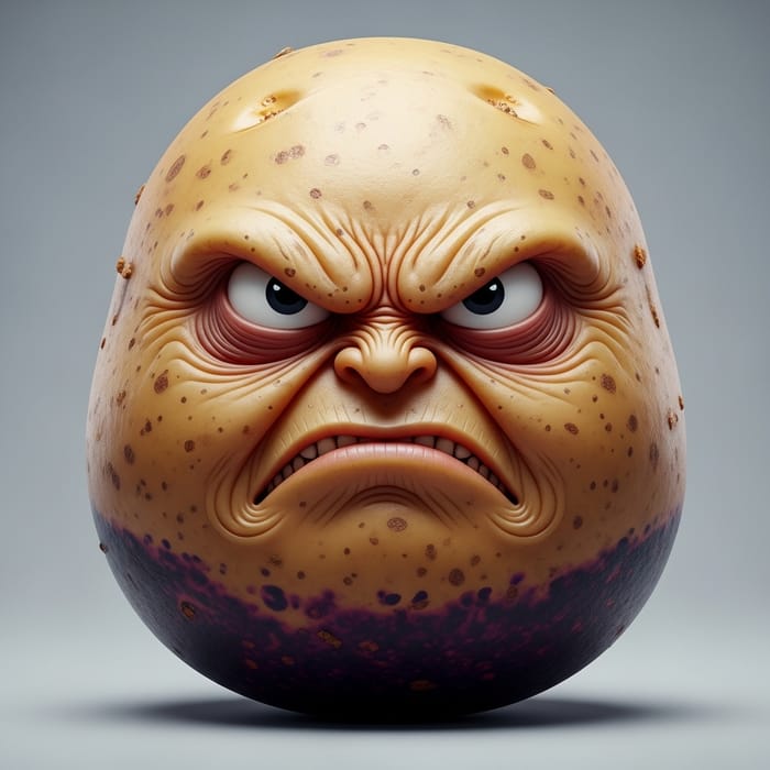 Angry Potato Face: Unique Potato Art
