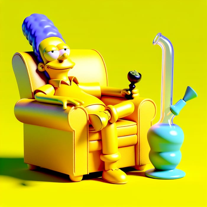 Simpson-Style Cartoon Armchair Smoking Bong