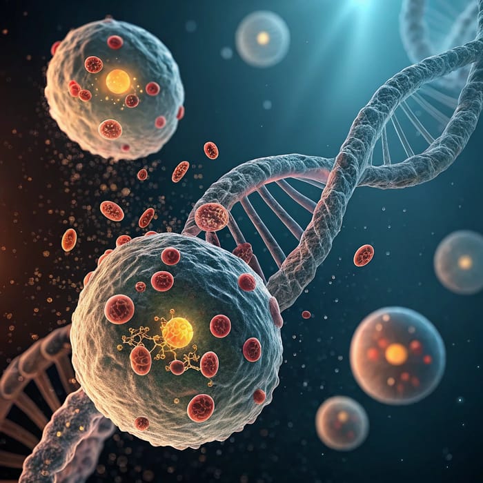 Human Cells Engulfing DNA Nanoparticles