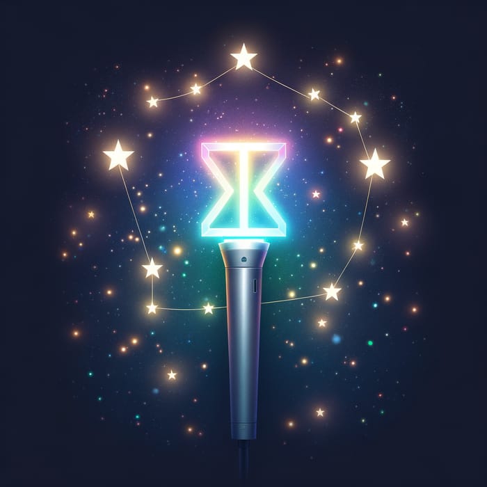 Enchanting Kpop Lightstick with 'E' Stem & Sigma Constellation