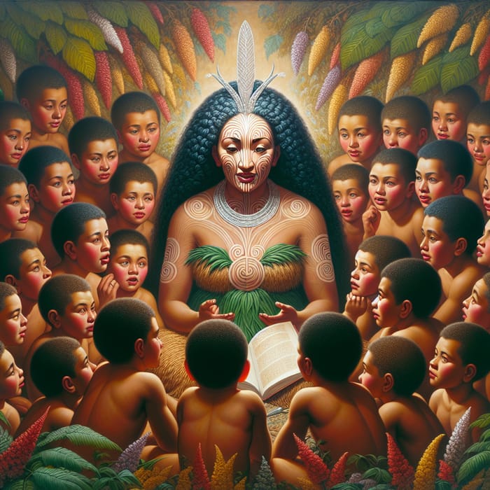 Maori Goddess and Children: Embracing Maori Culture