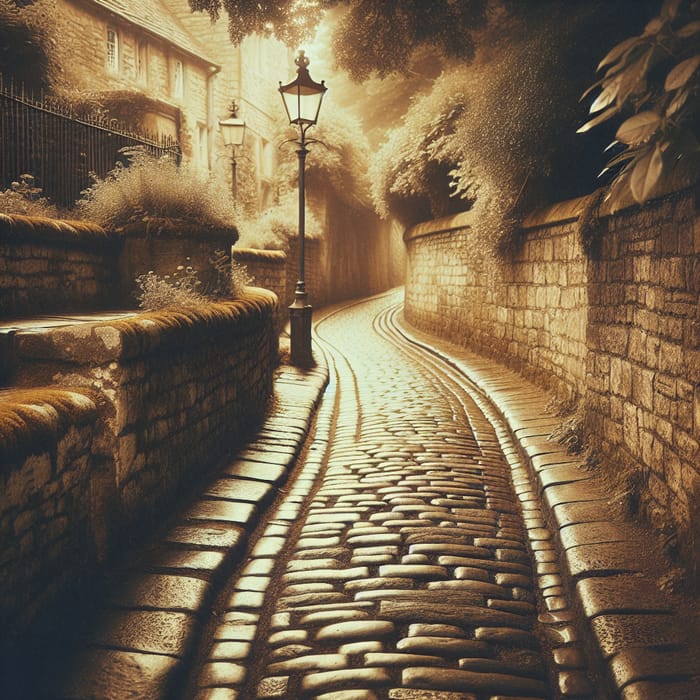 Vintage Cobblestone Pathway: A Timeless Walk