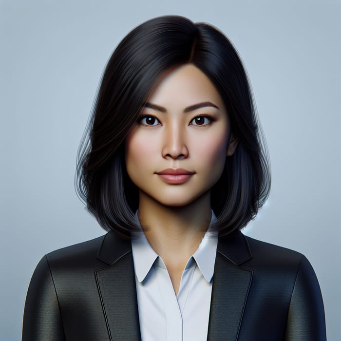 Real Asian Office Lady Portrait