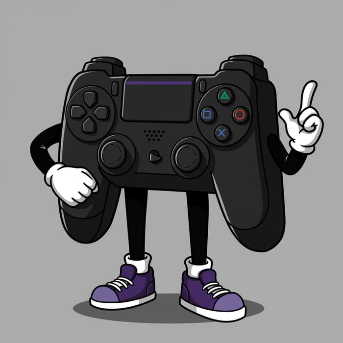 Fun Video Game Controller Mascot for Arcade Website