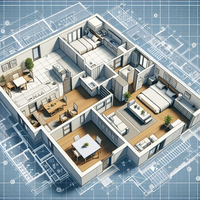 Two-Bedroom Apartment Floor Plan Design