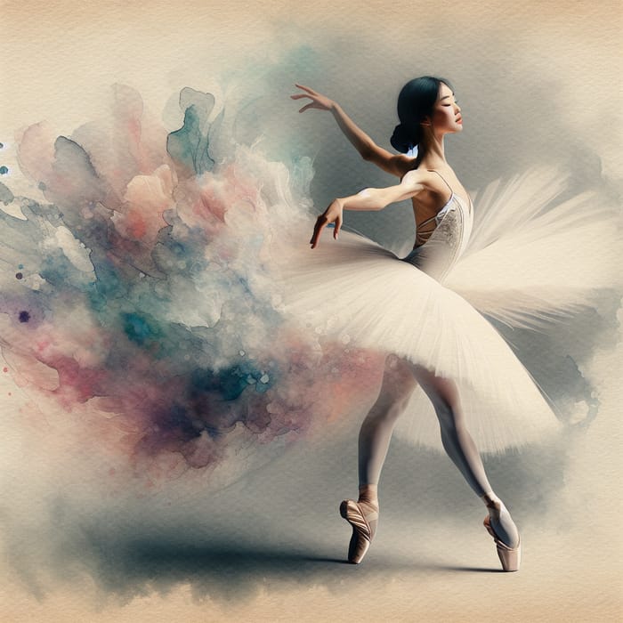 Graceful Ballet Dance Watercolor Art