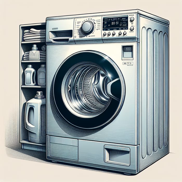 Modern Front-Load Washer Machine | Efficient Laundry Appliance