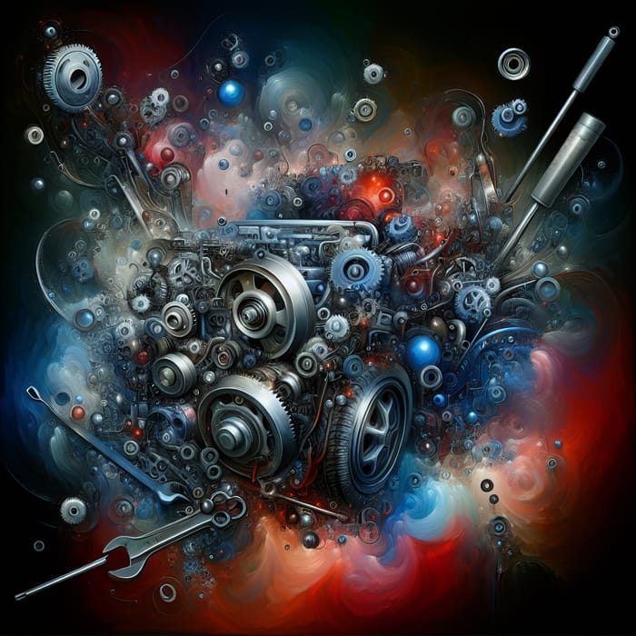 Abstract Car Maintenance Art | Unique Mechanical Realm