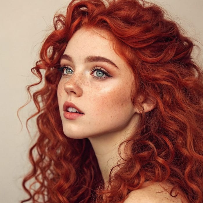 Vibrant Image of a Young Woman with Red Hair