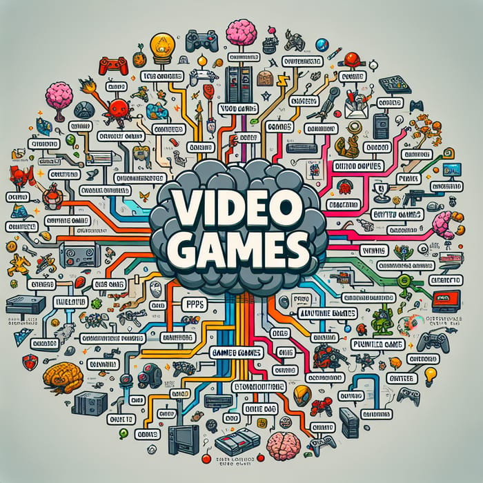 Video Game Mind Map: RPGs, FPS, Strategy, Adventure, Puzzle Games