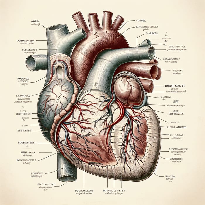 Human Heart Anatomy: Detailed Diagram for Physiological Explanation