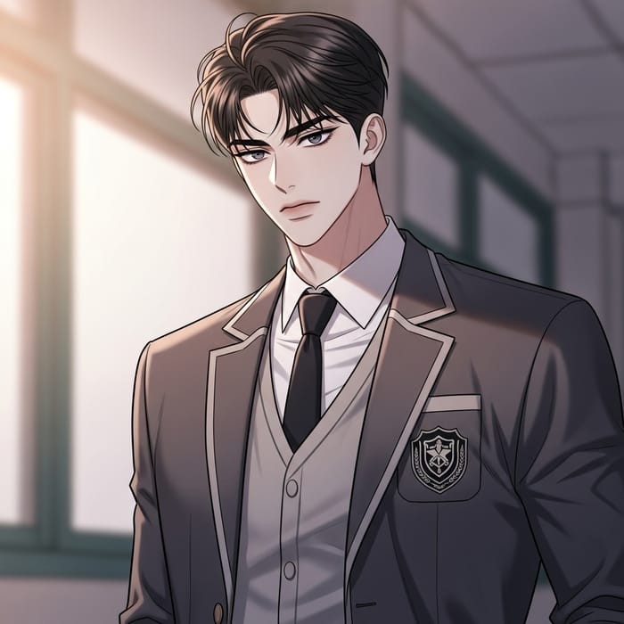 Handsome Guy in School Uniform Manhwa Art