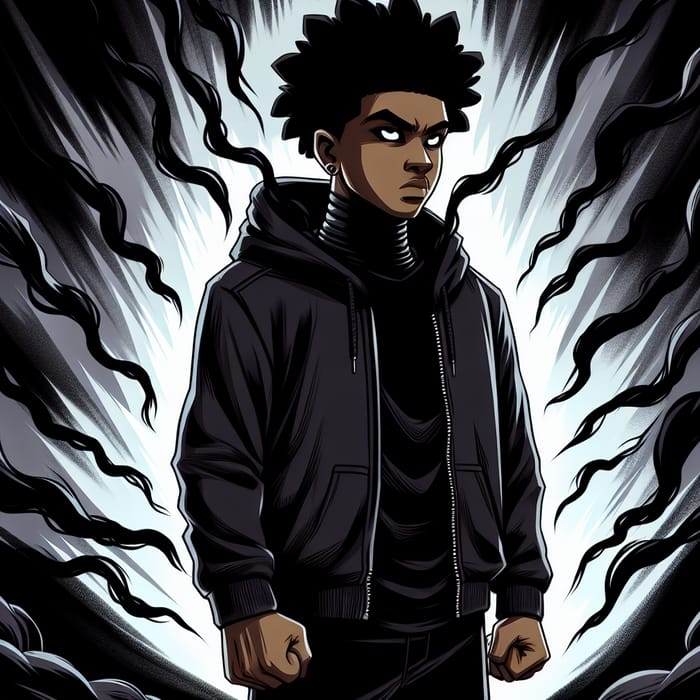 Anime Style African American Teen with DBZ Aura