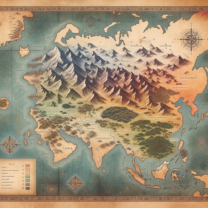 Antique Map of a Fictional World | Vintage Aesthetic