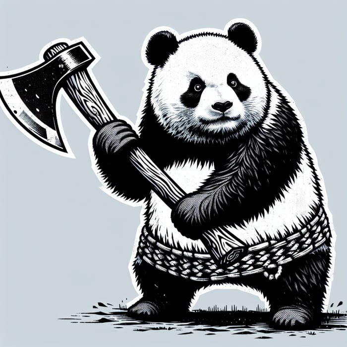 Panda With Axe - A Unique Image | Website Name