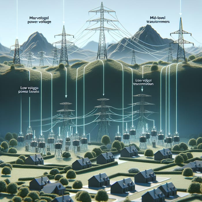 Electricity Transmission: High to Low Voltage Distribution