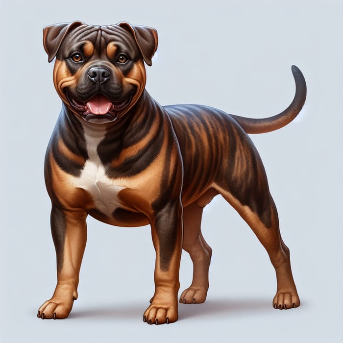 Realistic Pitbull Dog Depiction - Strong & Playful