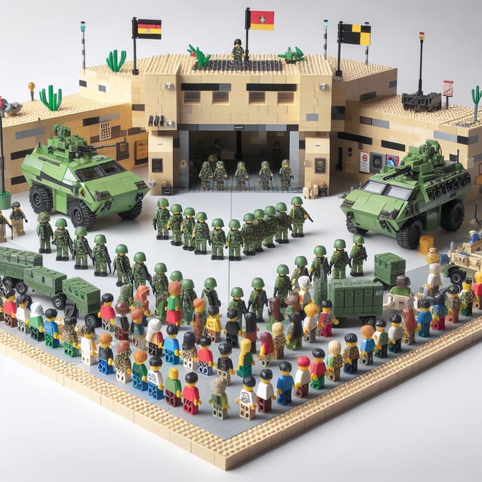 Modern Army Garrison Evacuation Point in Lego