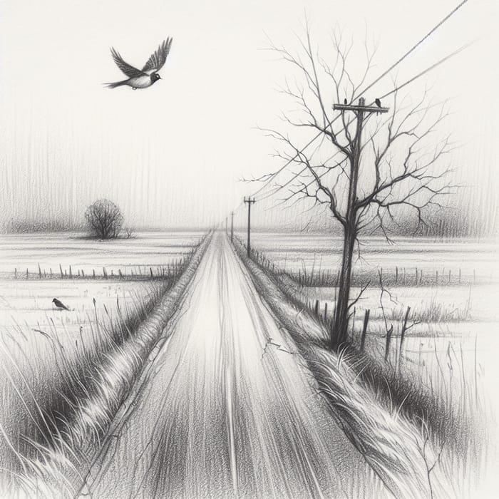 Capturing Melancholic Solitude: Pencil Sketch Inspiration