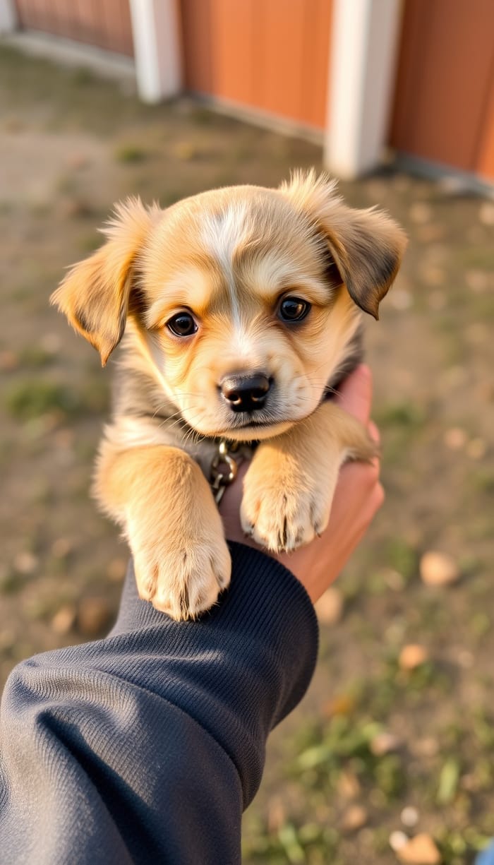 Adorable Puppy in Hand - Heartwarming Moments