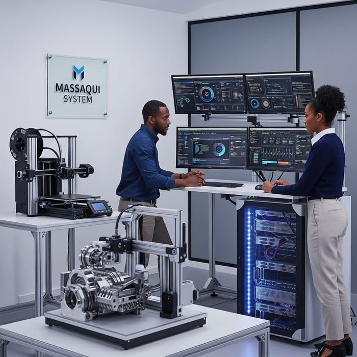 Modern Office Setup with Advanced Technologies Modern Office Setup with Advanced Technologies