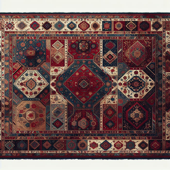 Soviet Carpet with Geometric Motifs