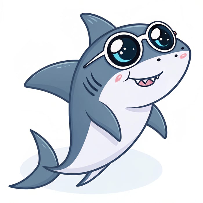 Cute Shark Twitch Emote with Sunglasses