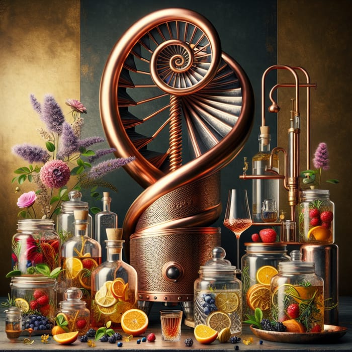 Visually Captivating Still Life with Gleaming Copper Still | Golden Ratio Inspiration