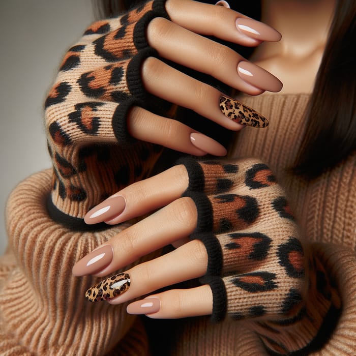 Stylish Leopard Print Fingerless Gloves for Trendy Hands