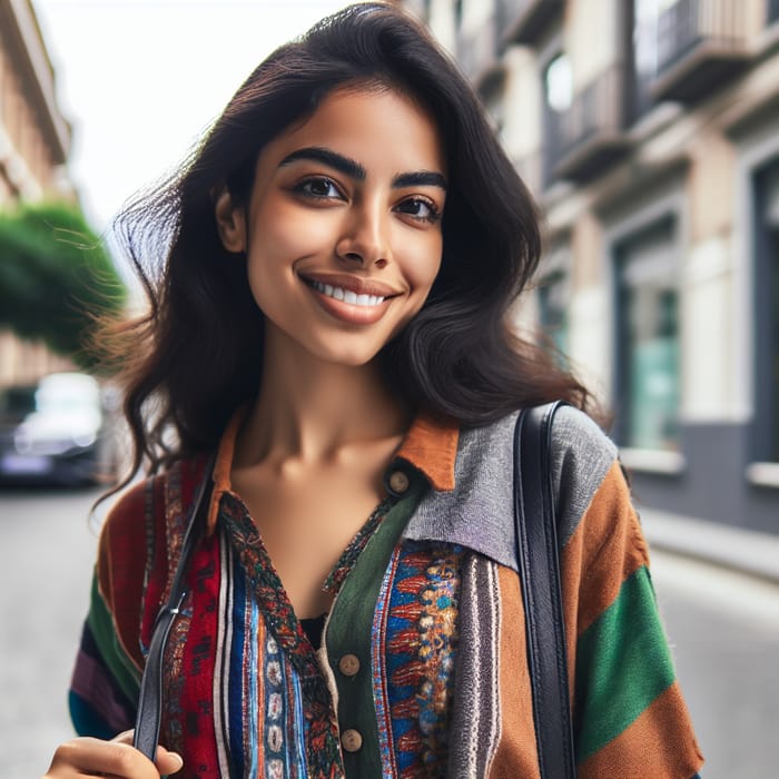 Stylish Spanish Woman in Urban Fashion Look