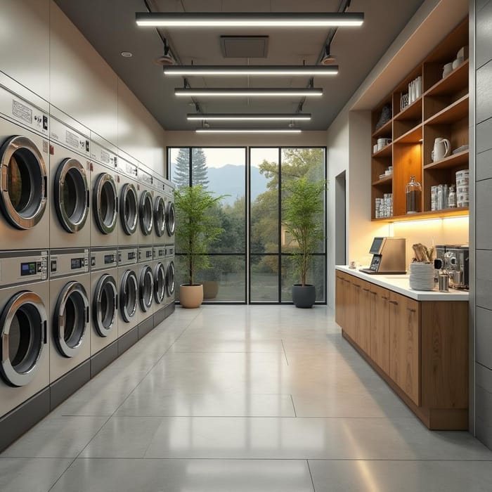 Modern 10-Machine Launderette Design Plans