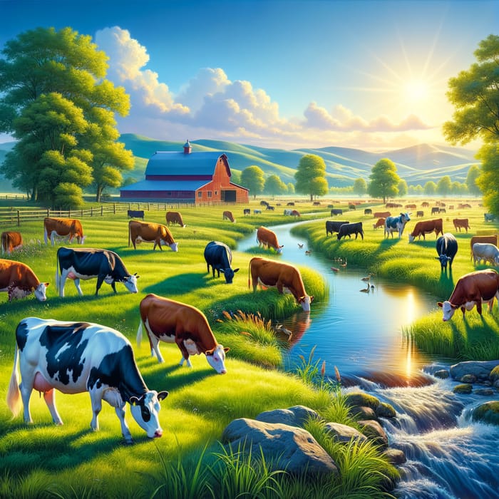 Cattle in a Serene Pastoral Landscape