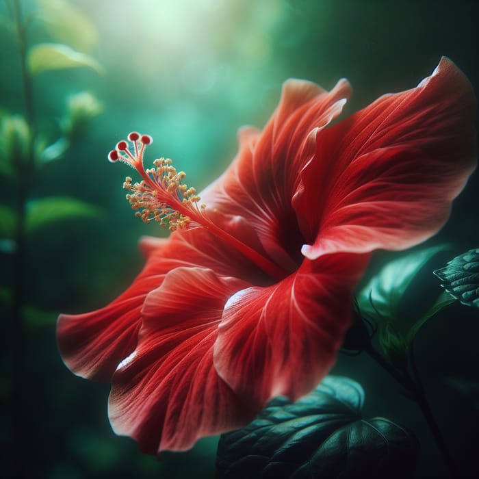 Vibrant Red Gumamela Flower Blooming in the Philippines