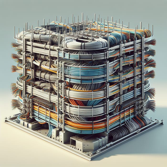 Clear Image of Cable Tray with Cables for Wire Organization