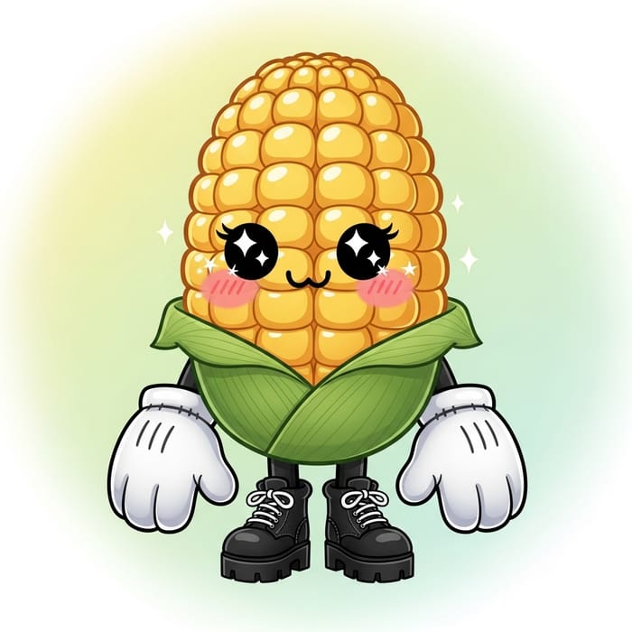 Cute and Friendly Corn Hub Character Design