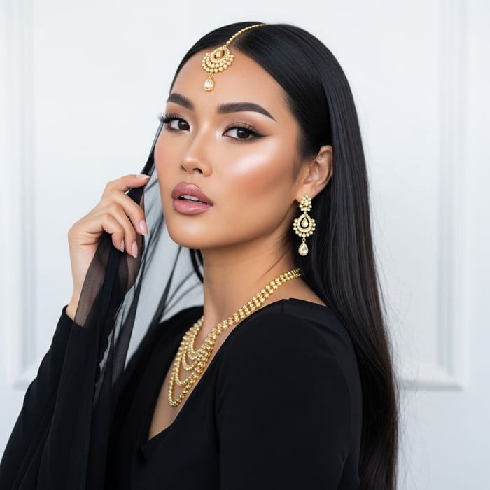 Elegant Bridal Portrait of a Young Woman