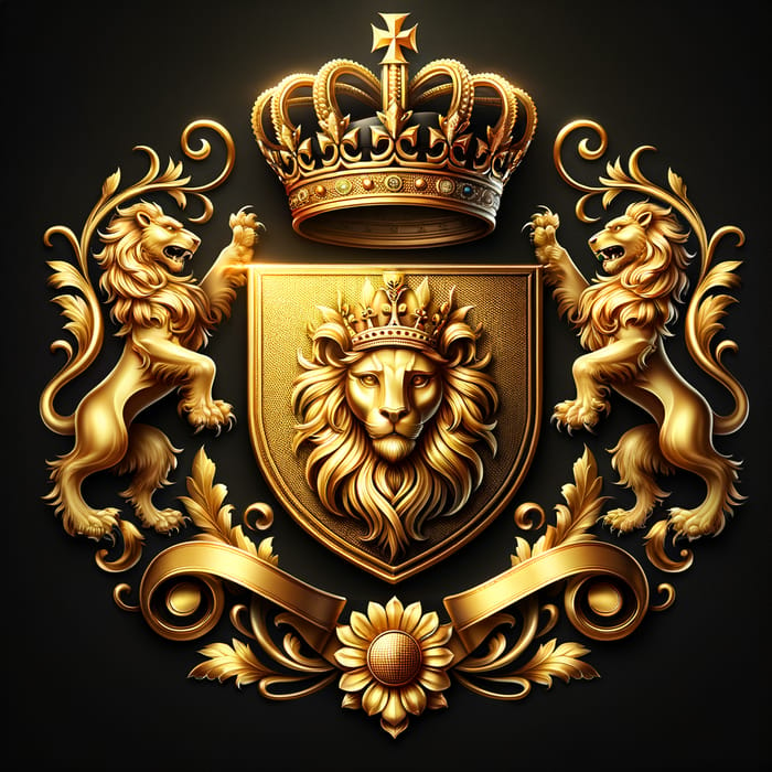 Golden Coat of Arms with Crown