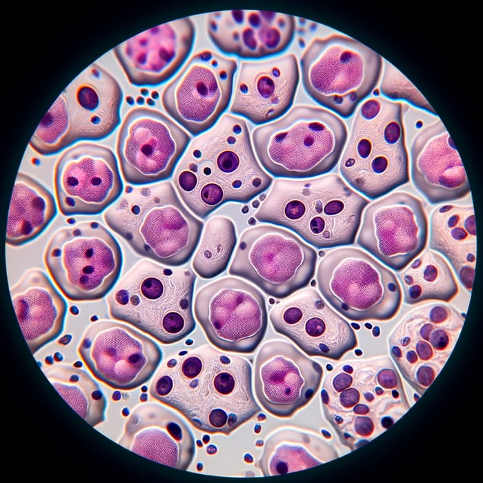 Canine and Feline Lymphoma Cells Under Microscope