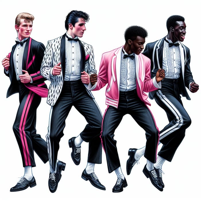 Vibrant 50s Rock 'n' Roll Dancers Illustration