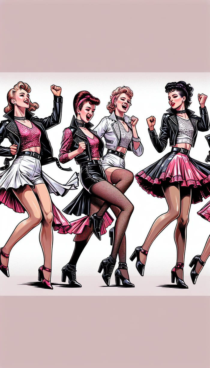 Vibrant Rock 'n' Roll Dancers Costume Designs