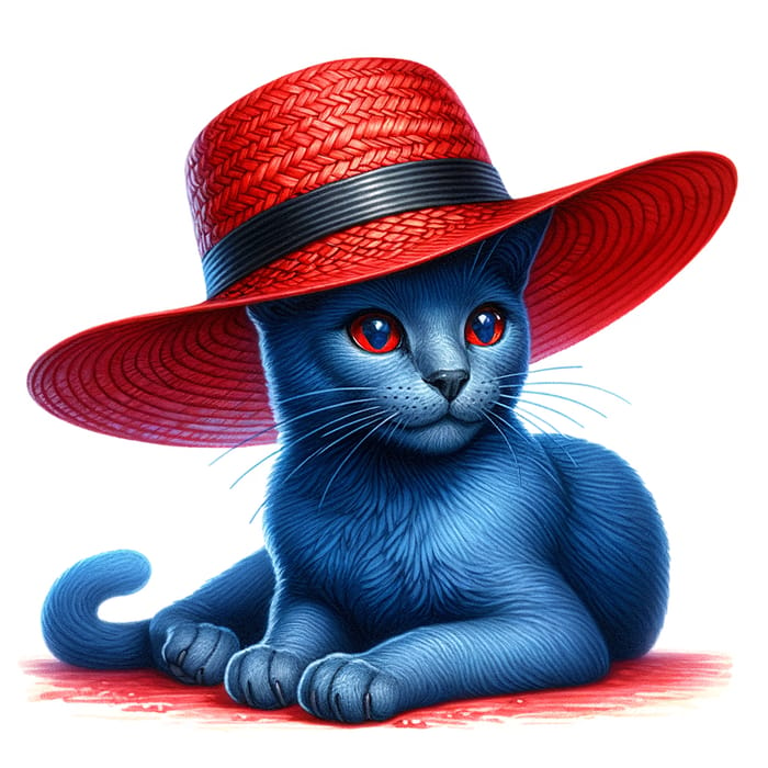 Blue Cat in a Red Hat: Whimsical Charm